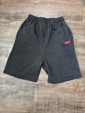 Supreme Black Shorts with Red Logo